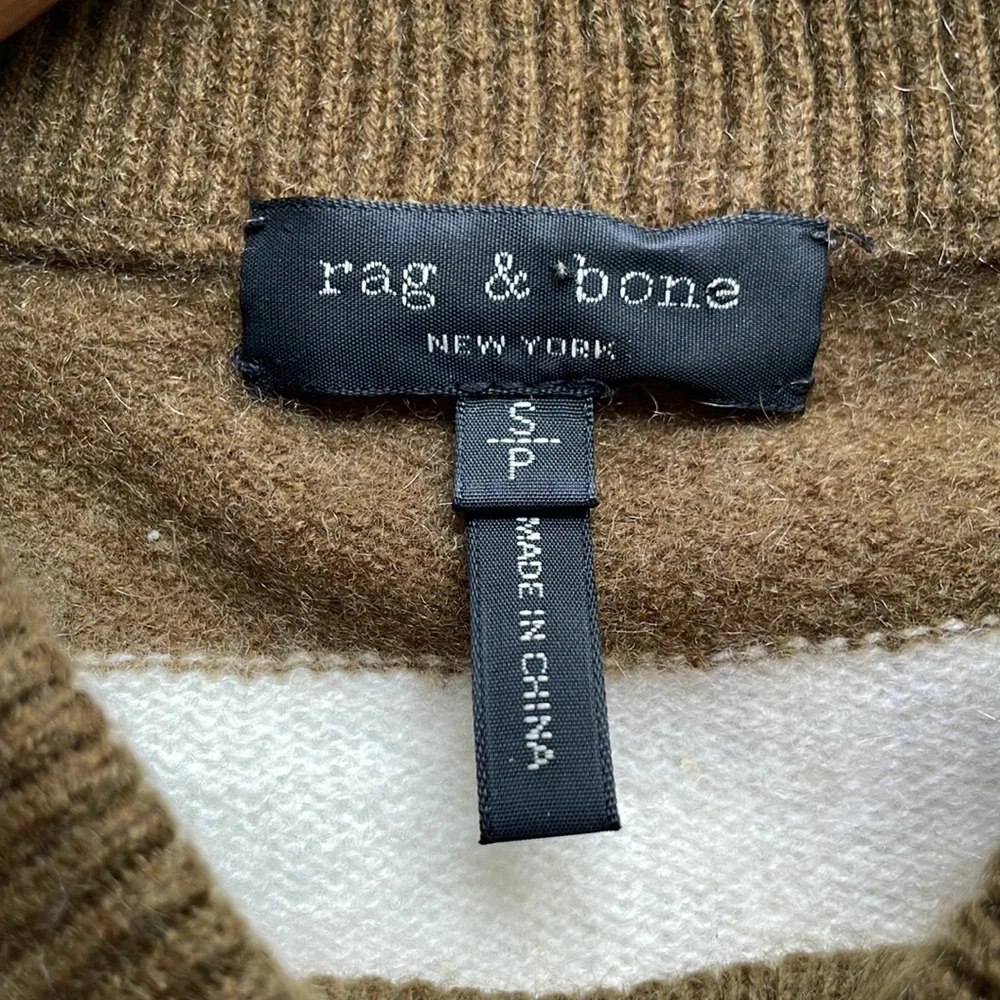 RAG & BONE “Annika” Multi-Striped, Cashmere Blend Crew-Neck Sweater - Picture 5 of 5